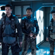 Holden (Steven Strait), Alex, and Naomi on the Rocinante.